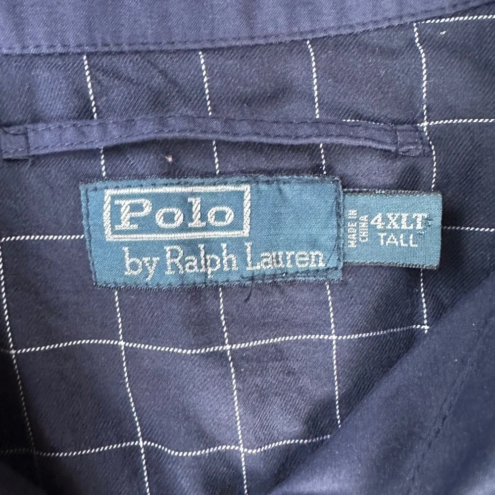 Polo Ralph Lauren Harrington Jacket Men 4XLT Navy Blue Vintage Lined Windbreaker